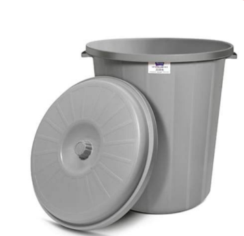 POUBELLE GRIS AVEC COUVERCLE 50L
